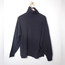 REI Men's Black Turtleneck Base Layer Cotton Long Sleeve Tee size XL