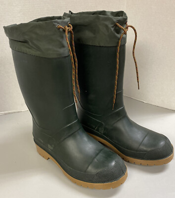 LL BEAN DARK GREEN MENS WINTER PAC BOOTS SIZE MADE IN CANADA EXCELLENT  COND