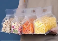 NEW Silicone Food Storage Bag Reusable Bags Zipper Airtight Seal 4 Pieces
