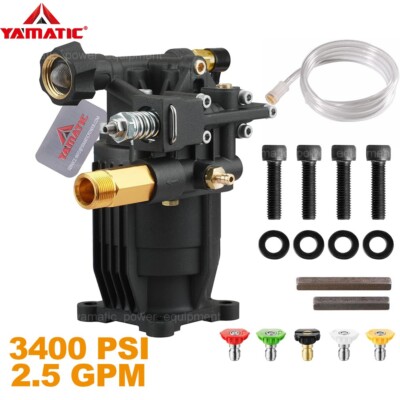 YAMATIC Pressure Washer Pump 3/4'' Shaft Horizontal 3400 PSI 2.5 GPM Replace Pump