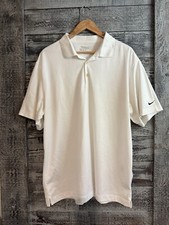 Nike Golf Tour Performance Dri Fit Collared Polo Shirt White Men s SZ XL GUC