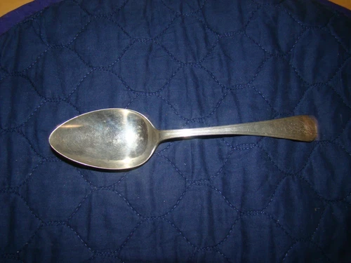 REED & BARTON STERLING SILVER QUEEN ANNE PLAIN TABLESPOON MONOGRAM HBS 1910