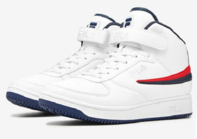 FILA A-HIGH LACE-UP BASKETBALL TRAINER SNEAKERS MEN SHOES WHITE/NAVY SIZE 10 NEW