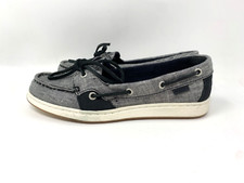 Sperry Coastfish Women 5 Boat Shoe Chambray Black 1-Eye Two-Tone Flat Loafer