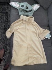 Star Wars Baby Yoda Grogu Costume Toddler 2T 3T Beige Robe Headpiece Halloween