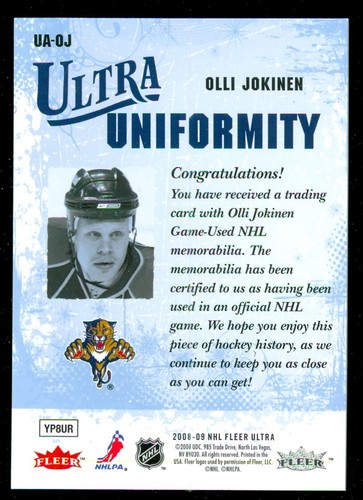 FLORIDA PANTHERS JERSEY AUTOGRAPH NHL HOCKEY CARD SEE LIST - Picture 62 of 62