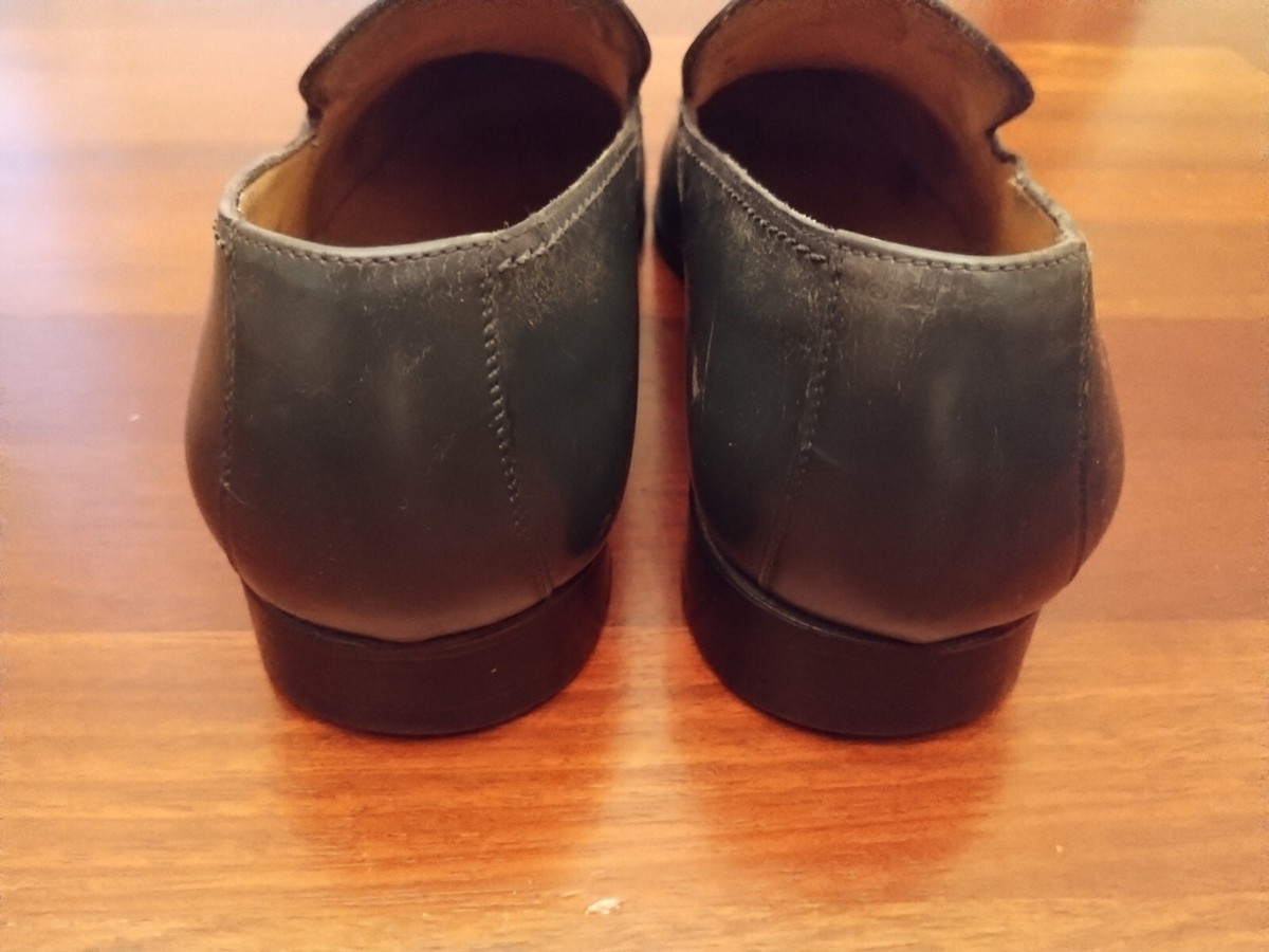 Vintage YSL Yves Saint LAURENT Men BLUE Leather Loafers Shoes Size