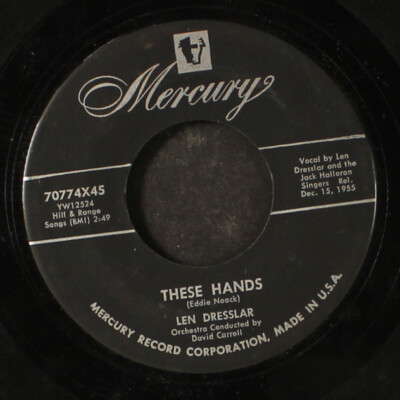 LEN DRESSLAR: chain gang / these hands MERCURY 7'' Single 45 RPM