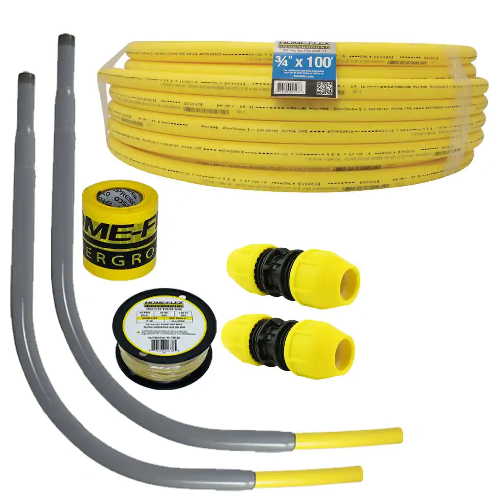 Poly Pipe Underground IPS Install Kit 100ft Natural Gas Liquid Propane