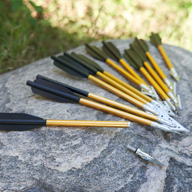 6.5 inch Pistol Crossbow Bolts Aluminum Crossbow Arrows Broadheads Tips