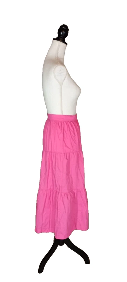 O.P.T. Skirt Womens XS Pink 100% Cotton Tired A Line Side Zip Boho Peasant - Image 2 of 4