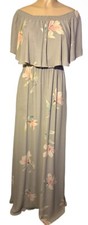 Show Me Your Mumu ~ Size M ~ Hacienda Off The Shoulder Dress Gray Lily Showers
