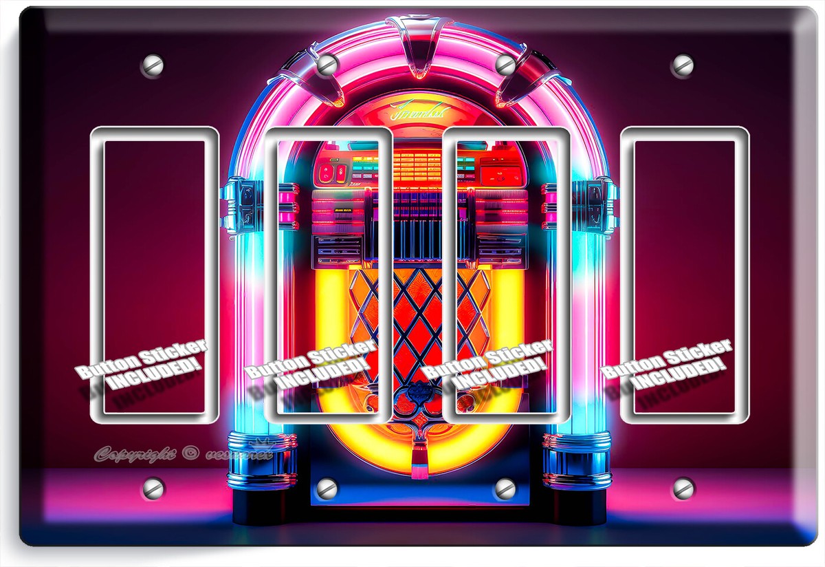 JUKEBOX RETRO MUSIC PLAYER MACHINE NEON LIGHT SWITCH OUTLET