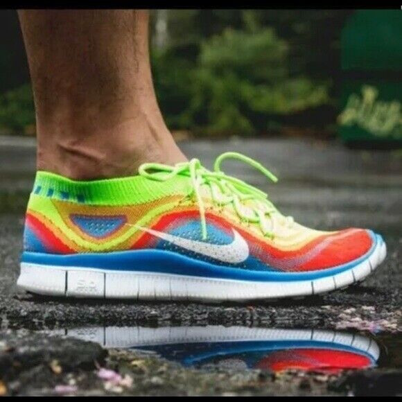 NIKE FREE RUN FLYKNIT 11.5 45.5 MENS Rainbow 615805 316 | eBay