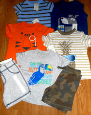 First Impressions Lot T Shirts Shorts Infant Boys Sz. 12 Mos 7pc. NWT 89 msrp