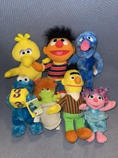 Sesame Street Big Bird Ernie Grover Cookie Oscar Bert Plush Lot Stuffed Toy Doll