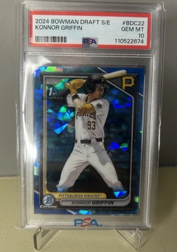 2024 Bowman Chrome Draft Sapphire Konnor Griffin Rookie PSA 10 Pirates BDC-22