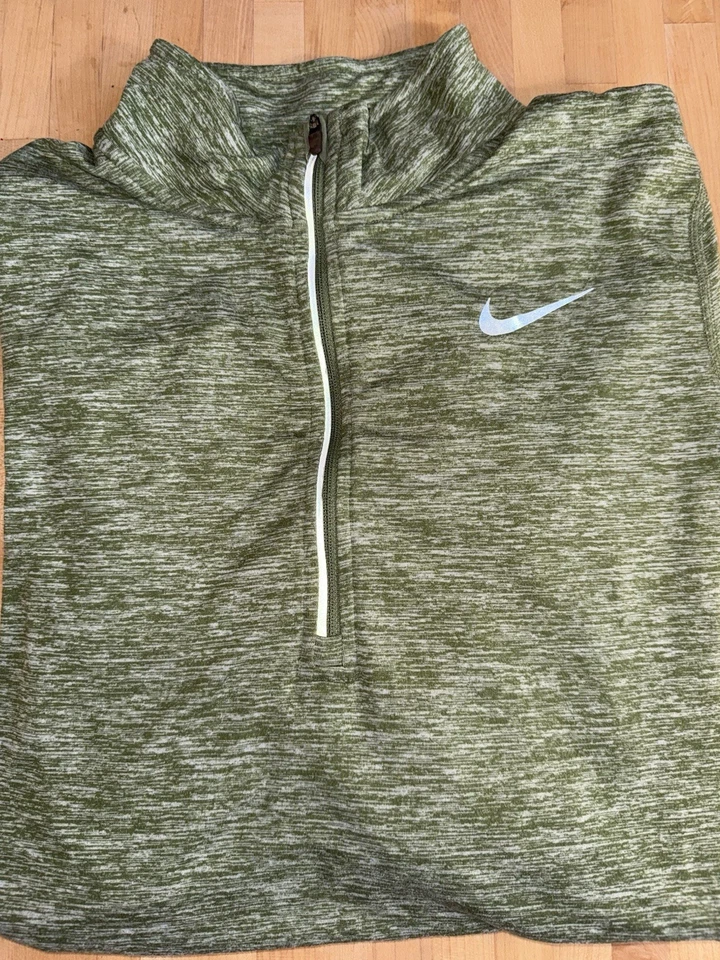 Nike Running Dri-fit Women's Long Sleeve Quarter Zip Top Size M Green Reflective - Image 2 of 4
