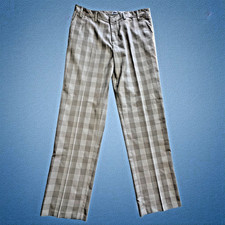 Adidas Mens Golf Pants Tan Beige Plaid 36x34 ...