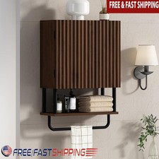 Wall Mounted Vintage Cabinet Bathroom Organizer Adjustable Storage Shelf Unit US