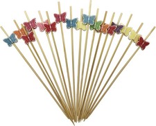 200 Pcs Cocktail Picks, 4.7 Inch Colorful Fruit Sticks, Disposable Bamboo