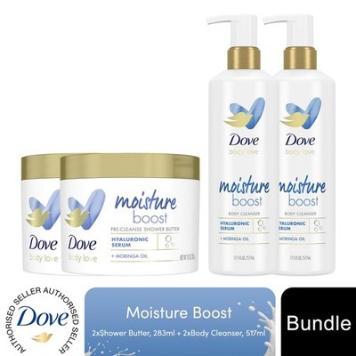 Dove Body Love Moisture Duo Hyaluronsäure Reiniger & Duschbutter, 2er Pack
