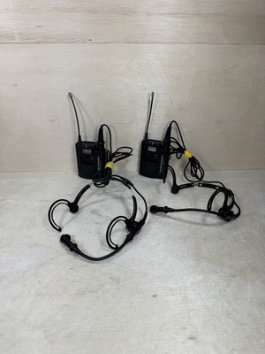 Audio-Technica ATW-T310 UHF Bodypack Transmitters Lot of 2 + 2 AT889 Headsets