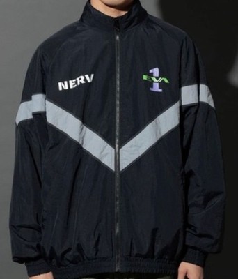 Evangelion x Niko and Nylon Jacket Black Embroidered Windbreaker
