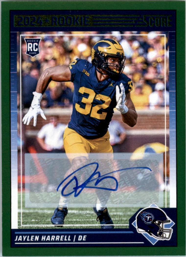 2024 Score Signatures Green #385 Jaylen Harrell Auto - FB