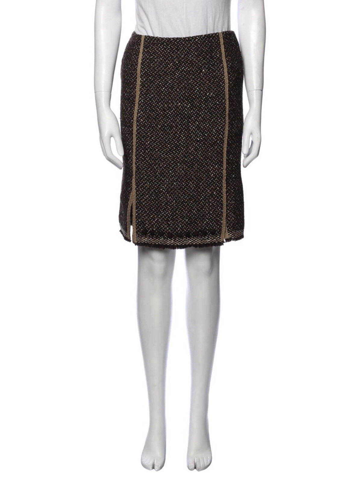 PRADA Vintage Women's Brown Wool Knee-Length Skirt Size XS US2 IT38