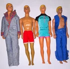 Ken Doll Barbie Vintage 1970s 12 in Male Fashion Dolls Lot of 4 w/ Outfits