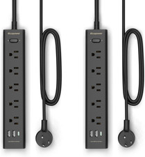 2 Pack Power Strip Surge Protector-5 Widely Spaced Outlets 3 USB Ports 1 USB C P