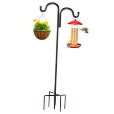 Double Shepherds Hooks for Outdoor,92" Heavy Duty Bird Feeder 92",2 Hook 1 Pack