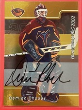 2001-02 ITG Be A Player Signature Series Damian Rhodes Auto Gold #053 Hockey
