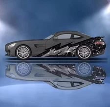 Flame Car Decals; Flame Racing Sport Livery Decal For Both Sides Of Car; Flames