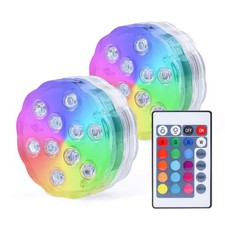 Submersible LED Lights with Remote Waterproof Battery Operated, Multi Color C...