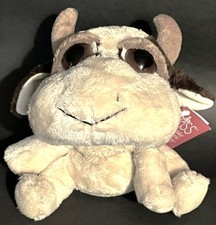 Russ Berrie plush "Peeper" 23458, New, brown n tan floppy cow, farm year-round