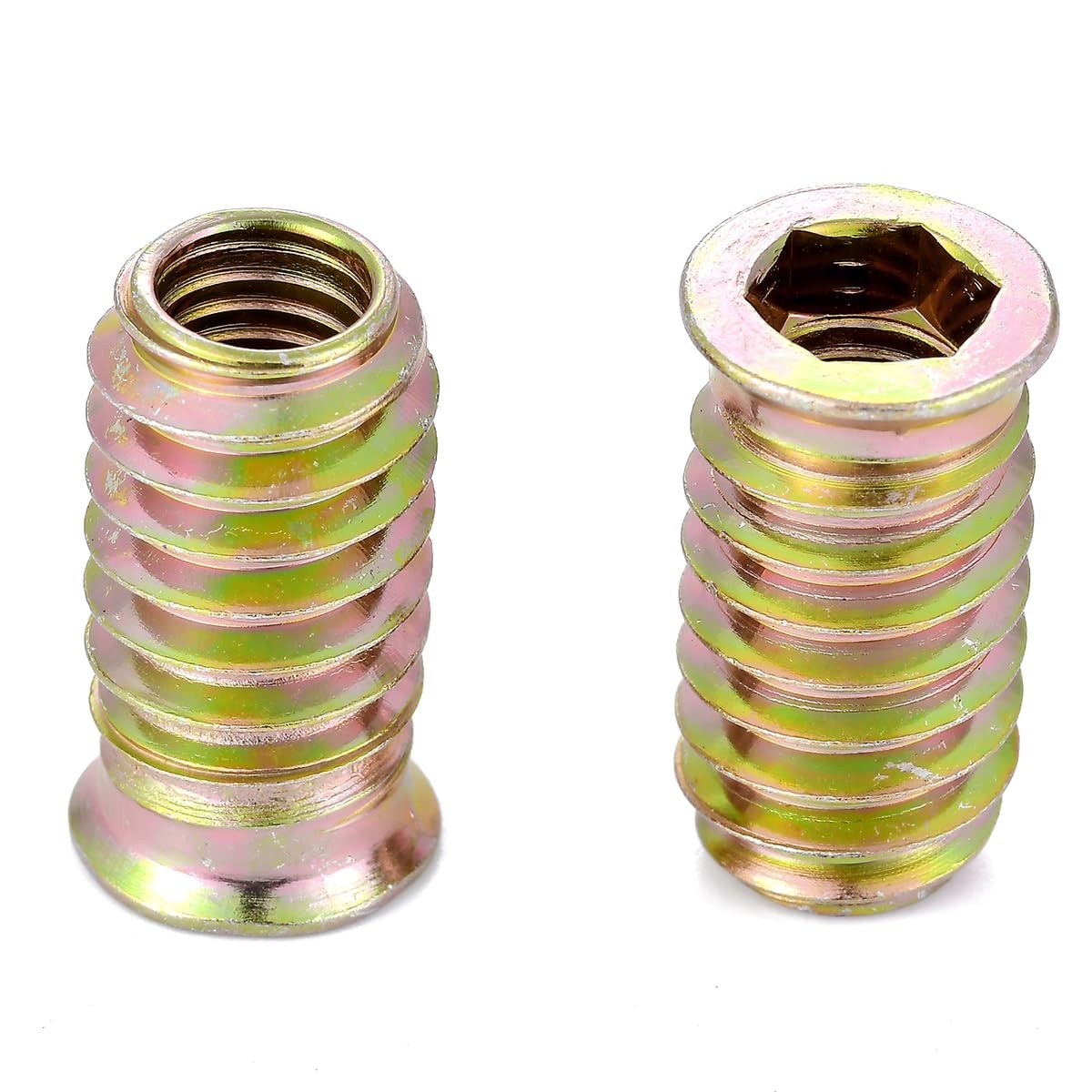 50 Pieces 5/16 Threaded Inserts for Wood Insert Nut Woodworking Tools Gold 