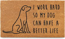 I Work Hard so My Dog Can Have a Better Life Door Mat 30X17 Inch, Funny Welcome
