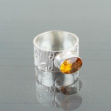 Citrine Gemstone 925 Sterling Silver Ring Handmade Jewelry Ring Gift For Wife