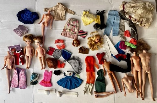 Vintage 1960s 1970s Barbie Fashion Doll + Clothes Parts TLC Lot Mod Superstar