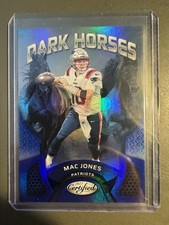 PANINI 2022 CERTIFIED DARK HORSES MAC JONES PATRIOTS MIRROR BLUE DH-5 /75