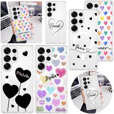 For Samsung Galaxy S25 FE S26 A17 Z Flip7 Phone Case Cover Customized Name Heart
