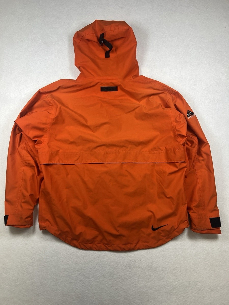 Nike ACG Jacket Mens Medium Orange Clima-FIT Outer Layer 3 Hooded