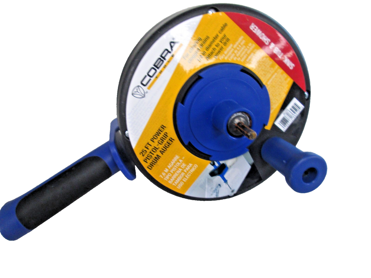 Cobra Products 86250 1/4 in X 25 FT Pistol Grip Power Drum Drain