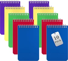 Small Notebooks, Spiral Notepads 3X5" - (Pack of 10) Pocket Notebook, Memo Pads