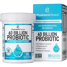Physician's Choice Probiotics 60 Billion CFU10 Strains + Organic Prebiotics NEW