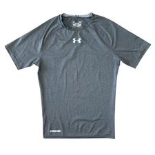Under Armour HeatGear Compression Shirt Men’s Large Gray  Short Sleeve Gym