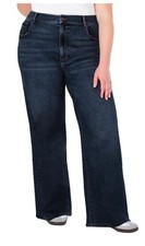 Well Worn Women's Wide Leg Jeans Size 10 Inseam 31.5 High Rise Dark Blue
