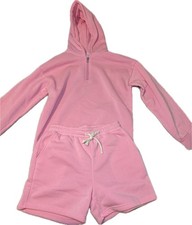 Unisex Half Zip Hoodie and Shorts Set Sporty Sweatsuit 2 Piece Tracksuit Warm